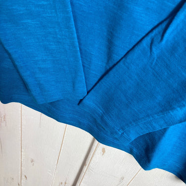 男式中蓝色 Mammut Massone 长袖 T 恤，圆领，棉质，上衣，汗衫，z00053729