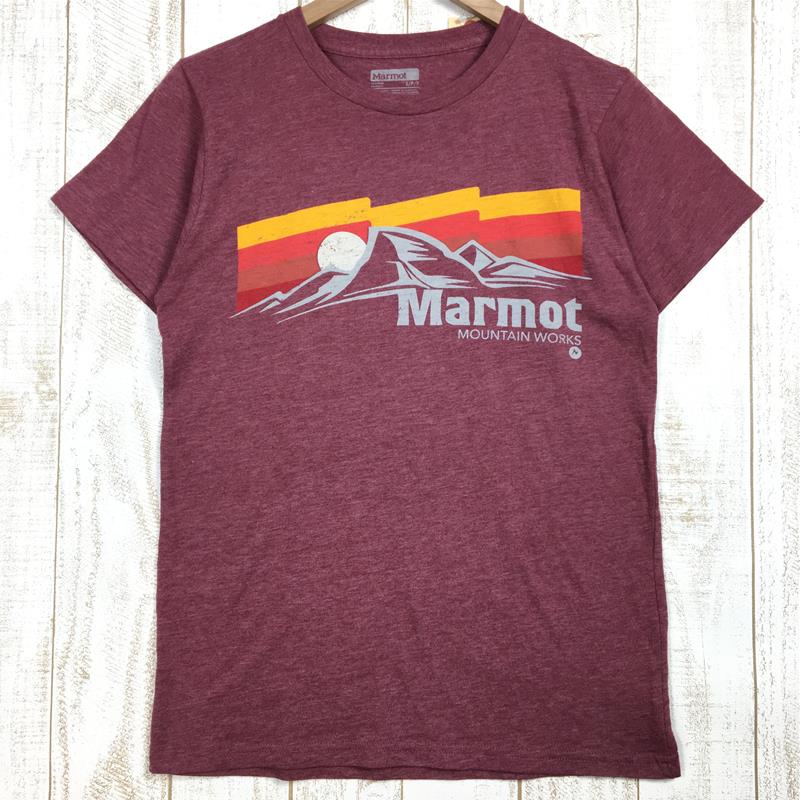 【Men's S レッド系】 Marmot ( マーモット ) サンセッター ハーフスリーブ Tシャツ Sunsetter H/S T-Shirt 速乾 TOMLGA4331 International Men's  コットン ショートスリーブTシャツ クルーネッ