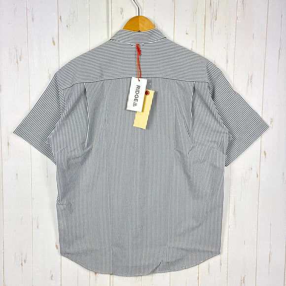 【Men's XL グレー系】 Ridge Mountain Gear ( リッジマウンテンギア ) ベーシック ショートスリーブ シャツ ストライプ Basic Short Sleeve Shirt Stripe  Grey × White z00055798 G
