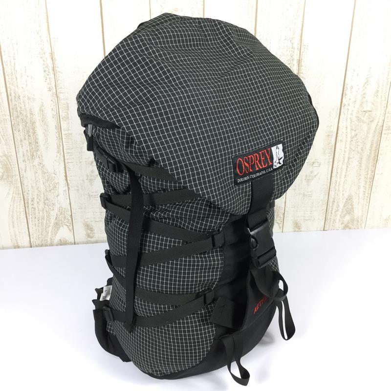 [L Black] Osprey Aether Backpack Hardline Nylon Made in USA Old Tag Discontinued Model Hard to Find Black Spectra Capacity [30L-54L] Backpack Bag Storage