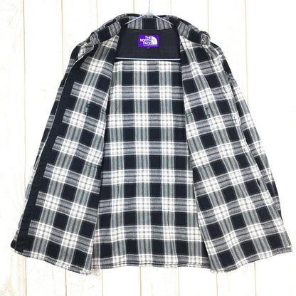 【Women's S ブラック系】 The North Face ( ザ・ノースフェイス ) × ナナミカ パープルレーベル ツイル チェック シャツ Twill Check Shirt NT3958N Asian Women's  化繊 ロングスリーブシャツ インナー