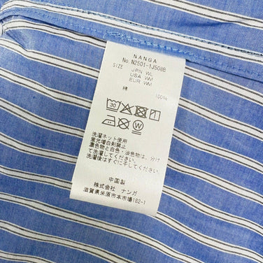 [Women's L Blue] Nanga Spring Stripe Shirt N2501-1J508B BLU z00058261 BLU Cotton Short-Sleeve Shirt Inner Shirt Tops Apparel