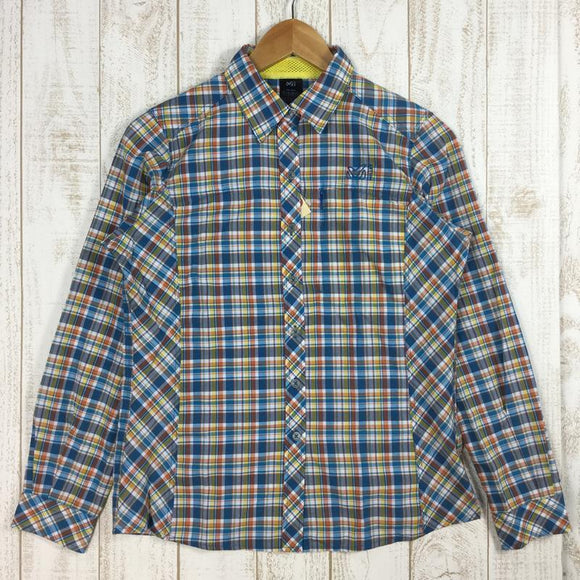 【Women's S ブルー系】Millet ( ミレー ) Ld クイックドライ ボネット ロングスリーブ シャツ Ld Qd Bonette Check Ls Shirt MIV01271 Women's コットン ロングスリーブシャツ インナー シャツ トップス ウェア - 【公式】2ndGEAR（セカンドギア）Webショップ【登山用品・アウトドア用品専門 買取販売店】