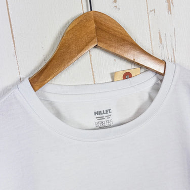 Men's Medium White Millet Insect Barrier M Logo Short Sleeve T-Shirt, Polyester, Top, Undershirt