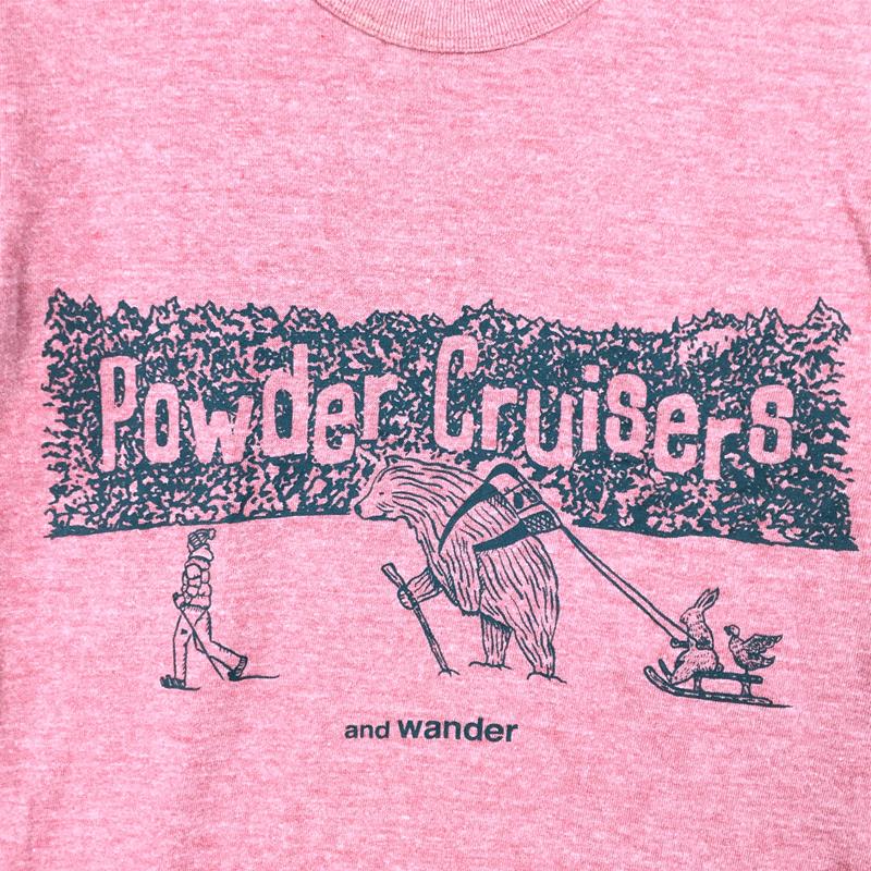 【男女通用1红色系列】And Wander Powder Cruiser T恤AW43-JT067 男女通用棉质短袖T恤圆领内搭衬衫上衣