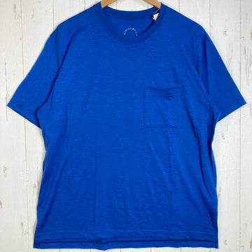 【Unisex L ブルー系】 Yamatomichi ( 山と道 ) 100% メリノ ライト クルー ネック ポケット 100% Merino Light Crew Neck Pocket メリノウール ウェア トップス インナー シャツ ショートスリーブTシャ