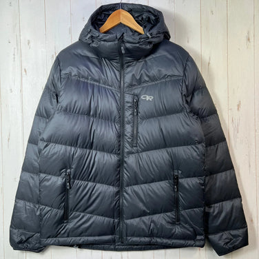 Men's Large Black Outdoor Research Transcendent Down Hoodie, Down Jacket, Outerwear, Down Insulation, z00054