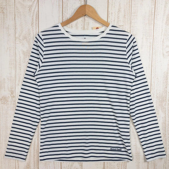 【Women's L ブルー系】 Montbell ( モンベル ) Wic.ボーダー ロングスリーブt 長袖 ウィックロン Tシャツ 1114544 Asian Women's IV/DN 化繊 ロングスリーブTシャツ クルーネック インナー シャツ トップス ウェ - 【公式】2ndGEAR（セカンドギア）Webショップ【登山用品・アウトドア用品専門 買取販売店】