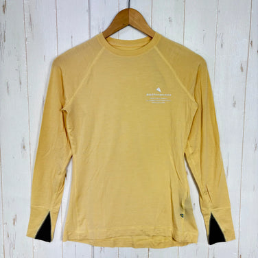 [Women's XS, Yellow] Klattermusen Fafne Crew Top, Inner Shirt, Long-Sleeve T-Shirt, Crew Neck, Wool z00058166 - Wool Long-Sleeve T-shirt, Crew Neck