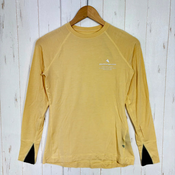 【Women's XS イエロー系】 Klattermusen ( クレッタルムーセン ) ファフネ クルー Fafne Crew ウェア トップス インナー シャツ ロングスリーブTシャツ クルーネック ウール z00058166  ウール ロングスリーブTシャツ クル