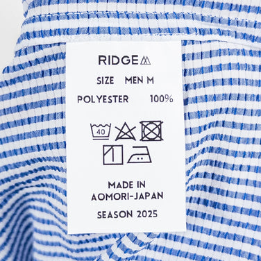 【Men's M ブルー系】 Ridge Mountain Gear ( リッジマウンテンギア ) ベーシック ロングスリーブ シャツ ストライプ Basic Long Sleeve Shirt Stripe Blue x White ポリエステル ウェア トップ - 【公式】2ndGEAR（セカンドギア）Webショップ【登山用品・アウトドア用品専門 買取販売店】