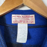 男士36码蓝色Filson Mackinaw羊毛背心，蓝/黑色。稀有难寻。羊毛抓绒上衣。z00054323。蓝/黑色。