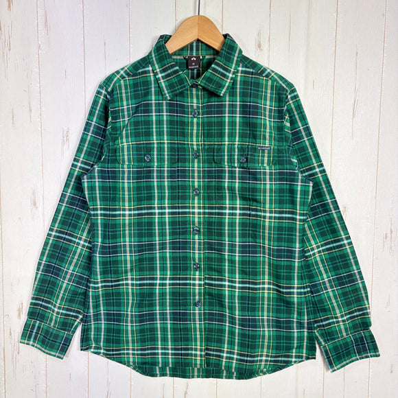 【Women's M グリーン系】 Montbell ( モンベル ) WIC. ライト ロングスリーブ シャツ ウィメンズ WIC. Light Long Sleeve Shirt Women's 吸汗速乾 UVカット チェック柄 ポリエステル ウェア トップス イン