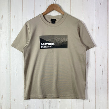 【Men's M ベージュ系】 Marmot ( マーモット ) マウンテン フォト ハーフスリーブ ティー Mountain Photo Half Sleeve Tee ポリエステル ウェア トップス インナー シャツ ショートスリーブTシャツ クルーネック 化繊
