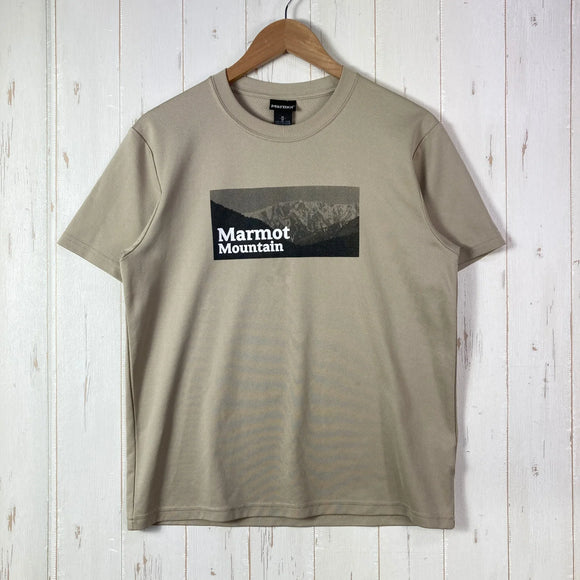 【Men's M ベージュ系】 Marmot ( マーモット ) マウンテン フォト ハーフスリーブ ティー Mountain Photo Half Sleeve Tee ポリエステル ウェア トップス インナー シャツ ショートスリーブTシャツ クルーネック 化繊