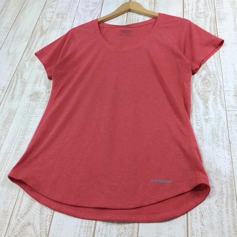 【Women's M レッド系】 Patagonia ( パタゴニア ) ショートスリーブ ナイン トレイルズ シャツ S/S Nine Trails Shirt 23477 International Women's MRC 化繊 ショートスリーブTシャツ クルーネ