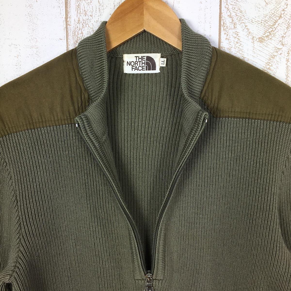 【Men's XL ブラウン系】 The North Face ( ザ・ノースフェイス ) スウェードパッチ ウール セーター Suede-Patched Wool Sweater ニット プルオーバー 茶タグ 旧タグ ビンテージ 生産終了モデル 入手困難 Asian