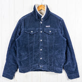 男士小号海军蓝巴塔哥尼亚绒毛衬里卡车司机夹克（NENA） - 已停产款式，难寻。灯芯绒和棉质上衣。