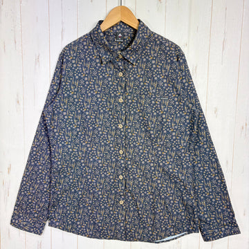 【Women's XL ネイビー系】 Montbell ( モンベル ) WIC. ライト プリント ロングスリーブ シャツ WIC. Light Print Long Sleeve Shirt 吸汗速乾 UVカット 胸ポケット ポリエステル ウェア トップス インナー