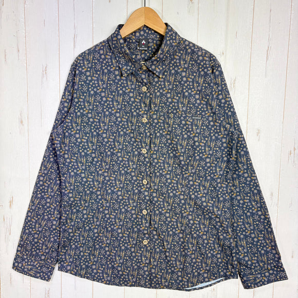 【Women's XL ネイビー系】 Montbell ( モンベル ) WIC. ライト プリント ロングスリーブ シャツ WIC. Light Print Long Sleeve Shirt 吸汗速乾 UVカット 胸ポケット ポリエステル ウェア トップス インナー