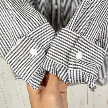 【Men's S ホワイト系】 Ridge Mountain Gear ( リッジマウンテンギア ) ベーシック ロングスリーブ シャツ ストライプ Basic Long Sleeve Shirt "Stripe" ポリエステル ウェア トップス インナー シャツ
