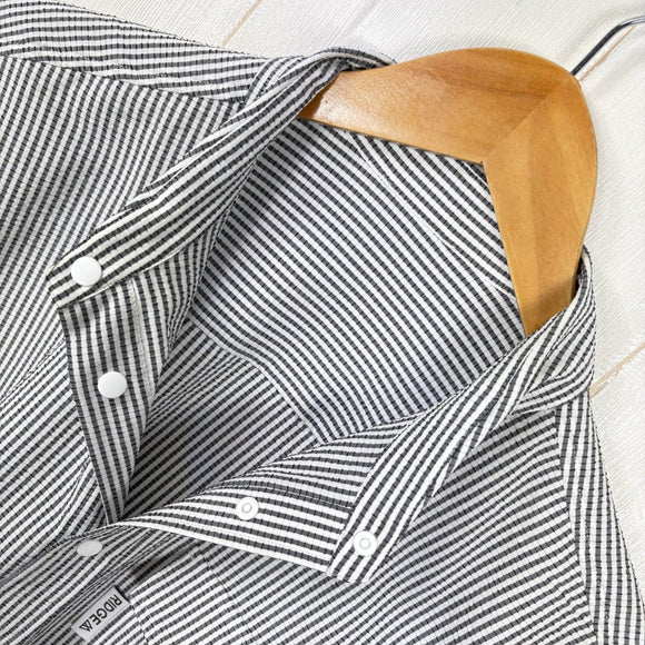 【Men's S ホワイト系】 Ridge Mountain Gear ( リッジマウンテンギア ) ベーシック ロングスリーブ シャツ ストライプ Basic Long Sleeve Shirt "Stripe" ポリエステル ウェア トップス インナー シャツ