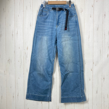 【Women's XS ブルー系】 Gramicci ( グラミチ ) デニム ファイブ ポケット ワイド パンツ Denim Five Pocket Wide Pants コットン ウェア ボトムス ロングパンツ コットン z00060523  コットン ロングパンツ
