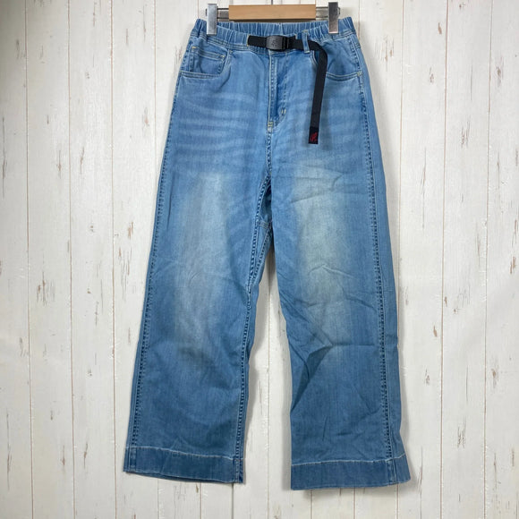【Women's XS ブルー系】 Gramicci ( グラミチ ) デニム ファイブ ポケット ワイド パンツ Denim Five Pocket Wide Pants コットン ウェア ボトムス ロングパンツ コットン z00060523  コットン ロングパンツ