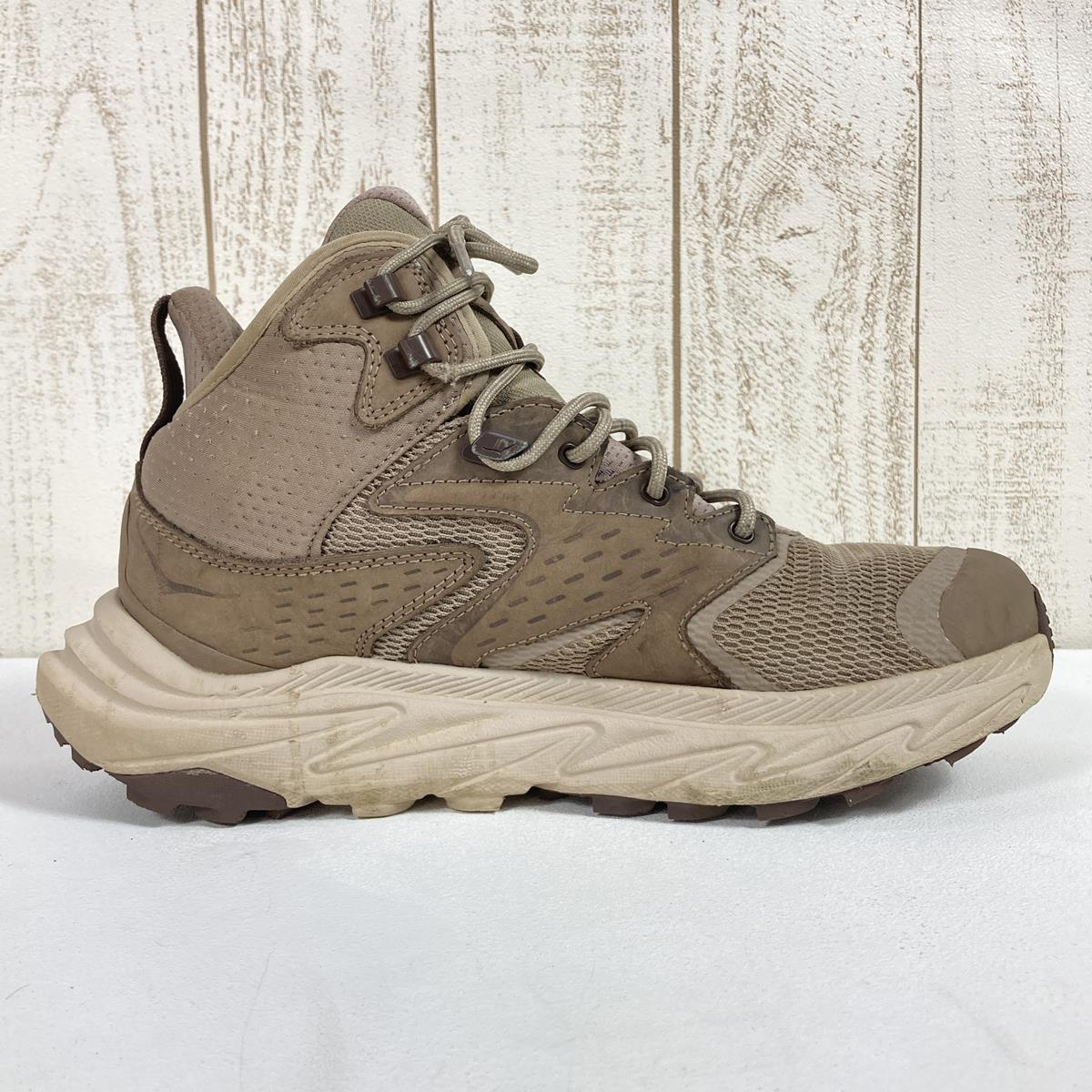 【男款 26.0cm 米色】Hoka Oneone Anacapa 2 Mid Gore-Tex Anacapa 2 Mid Gtx 徒步鞋 1141633 男式 DOTN 沙丘/牛津棕褐色徒步靴