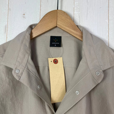[Men's S Beige] Axesquin Short Sleeve Ventilation Shirt S/S Ventilation Shirt Polyester Wear Tops Inner Shirt Short Sleeve Shirt Synthetic Fiber z00054852