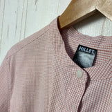 【女式 S 红色系】 Millet (米勒) 防蚊格纹立领长袖衬衫 Insect Barrier Check Stand Shirt Long Sleeve 聚酯纤维 户外服饰 上衣 内搭 衬衫