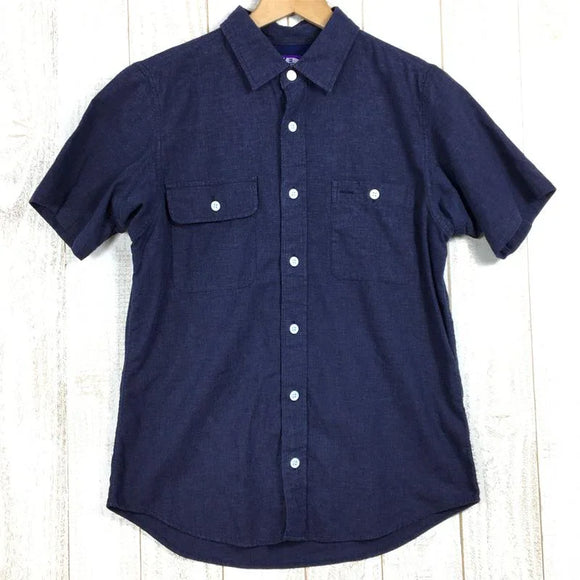 【Men's S ネイビー系】 The North Face ( ザ・ノースフェイス ) × ナナミカ パープルレーベル リネン ポリエステル ハーフスリーブ シャツ Linen Polyester H/S Shirt ショートスリーブ 生産終了モデル 入手困難 N - 【公式】2ndGEAR（セカンドギア）Webショップ【登山用品・アウトドア用品専門 買取販売店】