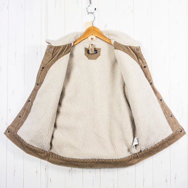 Men's Small Beige 2019 Patagonia Pile Lined Trucker Jacket (MJVK) - Discontinued Model, Hard to Find - Corduroy and Organic Cotton Top