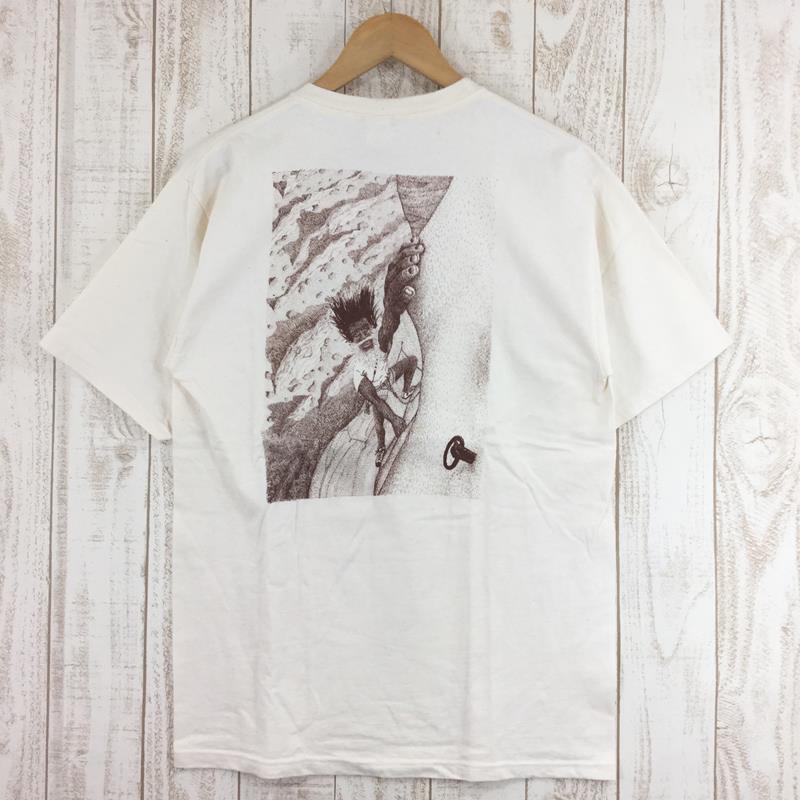 【Men's M アイボリー系】 マウンテンシャレー Mountain Chalet オリジナル Tシャツ 希少なアウトドアTシャツ International Men's  化繊 ショートスリーブTシャツ クルーネック インナー シャツ トップス ウェア