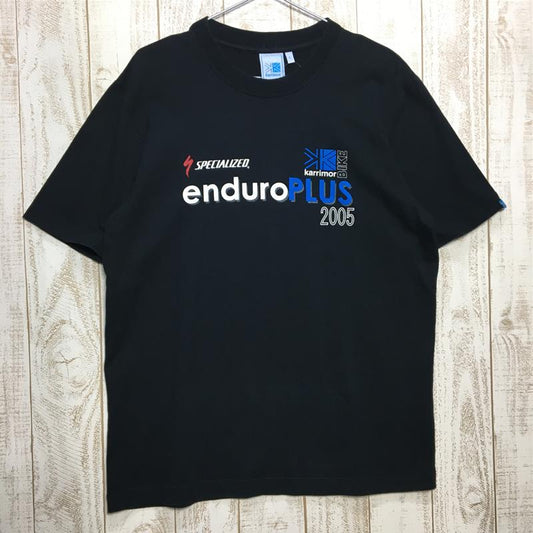 [男士 L 黑色] Karrimor Enduro Plus 2005 Enduro Plus 2005 赞助商 T 恤 Specialized Garmin Topeak 等难以获得的男士合成纤维短袖 T 恤 圆领 I