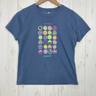 【Women's XS ネイビー系】 Montbell ( モンベル ) WIC.T Women's ウェザーシンボル Weather Symbol 吸水速乾 UVカット 光触媒消臭 ポリエステル ウェア トップス インナー シャツ ショートスリーブTシャツ クルーネック