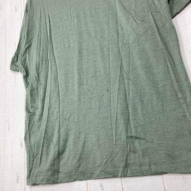 【Men's L グリーン系】 Elkex（エルケクス） メリノウール クルーネック ティー Merino Wool Crew Neck Tee メリノウール ウェア トップス インナー シャツ ショートスリーブTシャツ クルーネック ウール z00059310