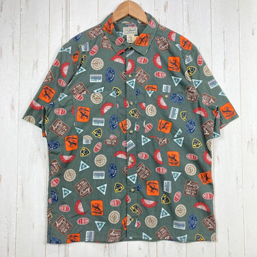 【Men's M グリーン系】 Llbean ( エルエルビーン ) オッター クリフ シャツ Otter Cliff Shirt Thyme / Patches オーガニックコットン ウェア トップス インナー シャツ ショートスリーブシャツ コットン z0005