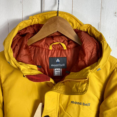 Montbell Down Husky Coat, Kids' Size 150, Yellow. This down jacket is a perfect outerwear piece with down insulation. Product code: z00053935.