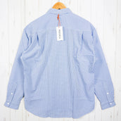 男式中号 Blue Ridge Mountain Gear 基本款长袖衬衫，条纹，蓝/白，涤纶，上衣