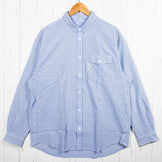 【Men's L ブルー系】 Ridge Mountain Gear ( リッジマウンテンギア ) ベーシック ロングスリーブ シャツ ストライプ Basic Long Sleeve Shirt Stripe Blue x White ポリエステル ウェア トップ - 【公式】2ndGEAR（セカンドギア）Webショップ【登山用品・アウトドア用品専門 買取販売店】