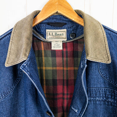 男士海军蓝Llbean牛仔野战大衣，PrimaLoft法兰绒内衬。已停产，难觅踪影。合成羽绒服。