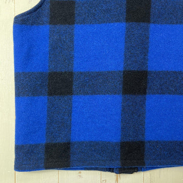 男士36码蓝色Filson Mackinaw羊毛背心，蓝/黑色。稀有难寻。羊毛抓绒上衣。z00054323。蓝/黑色。