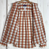 【Men's XS オレンジ系】 2013 Patagonia ( パタゴニア ) ロングスリーブ ゴーン アゲイン シャツ Long-Sleeved Gone Again Shirt TPD ナイロン ウェア トップス インナー シャツ ロングスリーブシャツ 化繊