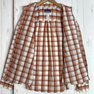 【Men's XS オレンジ系】 2013 Patagonia ( パタゴニア ) ロングスリーブ ゴーン アゲイン シャツ Long-Sleeved Gone Again Shirt TPD ナイロン ウェア トップス インナー シャツ ロングスリーブシャツ 化繊