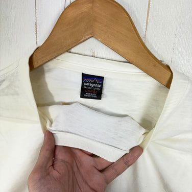 【Men's L ホワイト系】 1997 Patagonia ( パタゴニア ) オーガニックコットン ボタニカルプリントTシャツ Organic Cotton Botanical Print T-Shirt 生産終了モデル 入手困難 黒タグ オーガニックコットン
