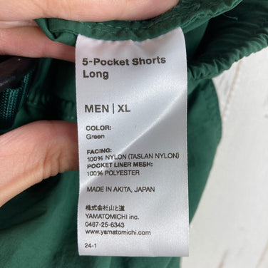 【Unisex XL グリーン系】 Yamatomichi ( 山と道 ) ファイブ ポケット ロング ショーツ 5-Pocket Long Shorts Green ナイロン ウェア ボトムス ショーツ ショートパンツ  z00059051 Green  ショーツ シ