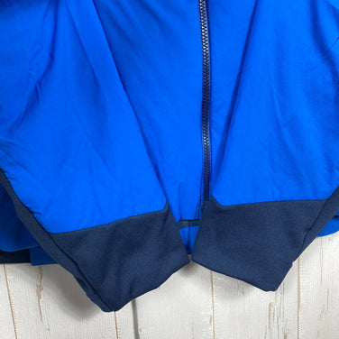 男士小号蓝色 Mammut Rime Light Insulation Flex 连帽保暖夹克。合成羽绒服。