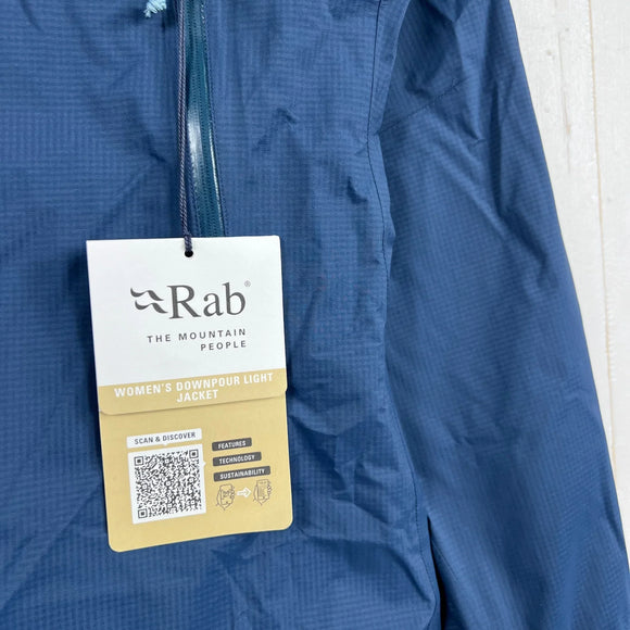 【Women's L ブルー系】 Rab ( ラブ ) ダウンポア ライト ジャケット ウィメンズ Downpour Light Jacket Wmns QWG-91 TEMPEST BLUE z00056117 TEMPEST BLUE レインシェル アウター ジャ