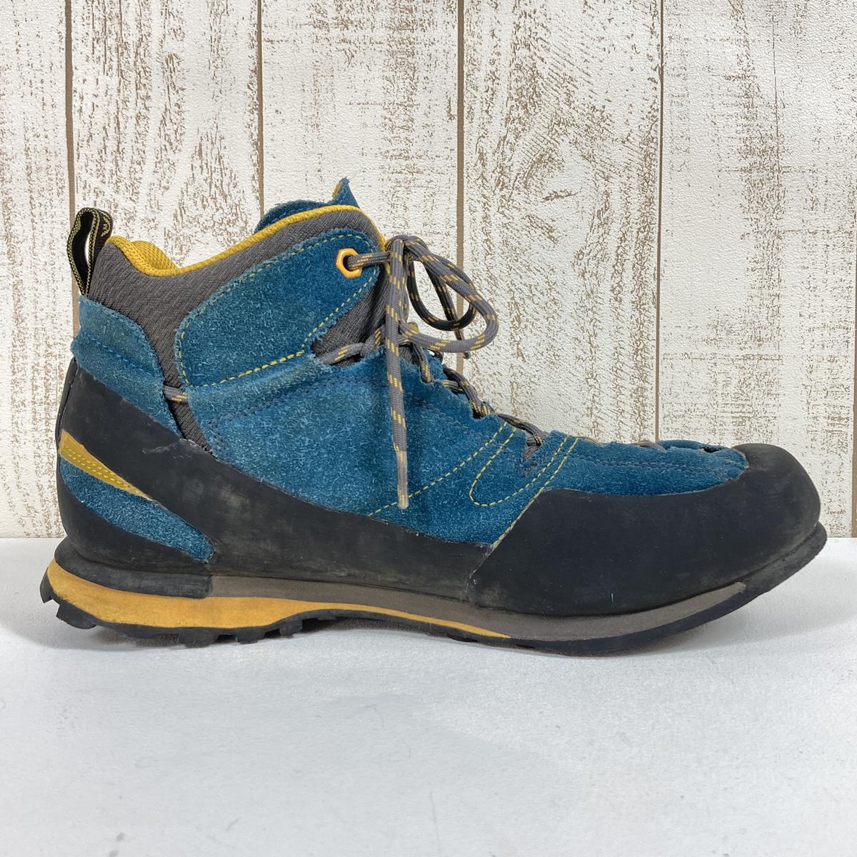 【男式 27.9 厘米蓝色】La Sportiva Boulder X Mid Gtx Boulder X Mid Gtx Middle Cut Shoes Approach Shoes Gore-Tex 防水透气 17E 男式 BY 蓝色/Ye